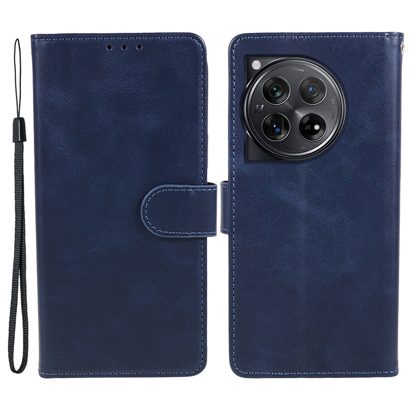 Phone Cover for OnePlus 12R 5G / Ace 3 5G Case Magnetic Clasp PU Leather Wallet Stand Shell - Blue Phone Cover for OnePlus 12R 5G / Ace 3 5G Case Magnetic Clasp PU Leather Wallet Stand Shell - Blue